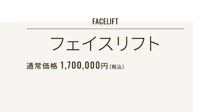 FACELIFT フェイスリフト 通常価格 1,700,000円（税込）