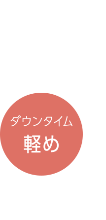ダウンタイム：軽め