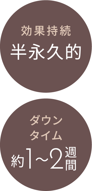 効果持続 半永久的 ダウンタイム約1〜2週間